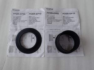 中古品 OLYMPUS 反射防止リング POSR-EP10 + フォーカスギア PPZR-EP05