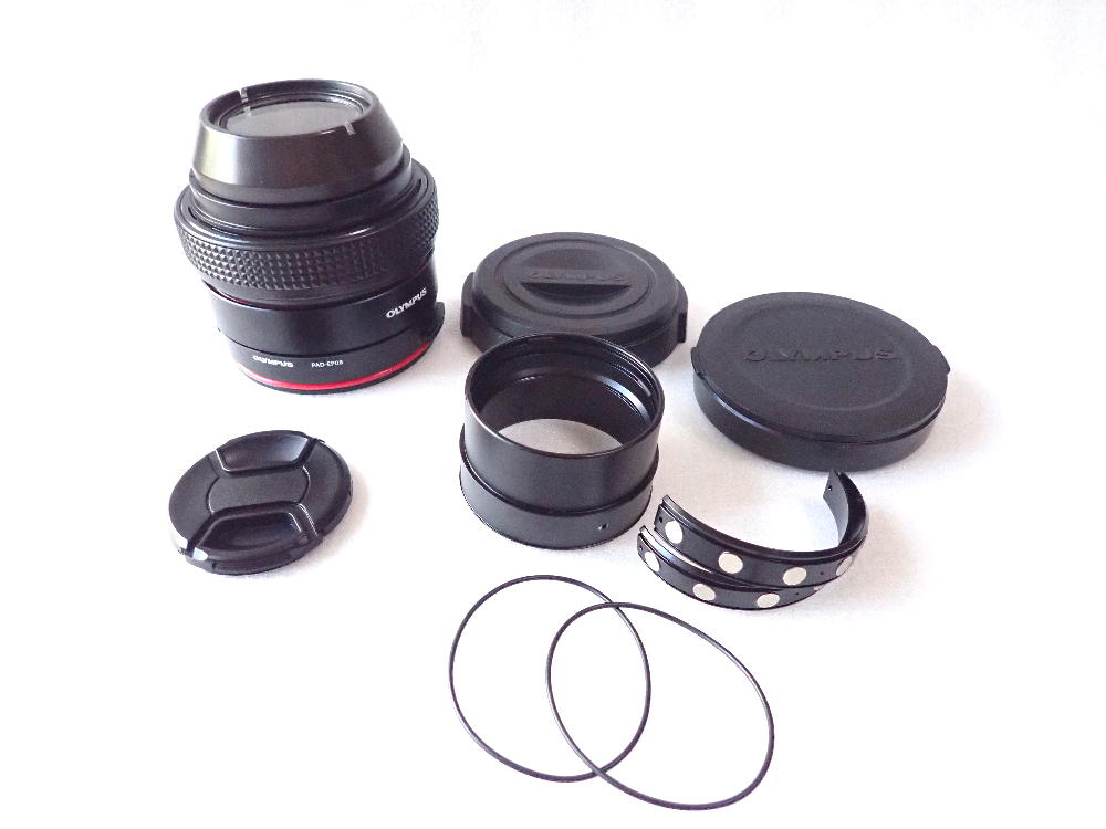 中古水中カメラ機材 INON MRS50ポート for オリンパス OLYMPUS 防水延長リングPER-E01 アダプターPAD-EP08