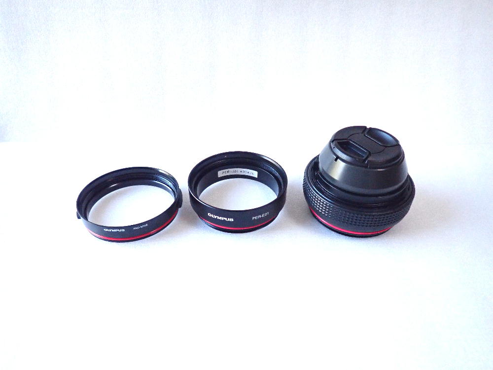 中古水中カメラ機材 INON MRS50ポート for オリンパス OLYMPUS 防水延長リングPER-E01 アダプターPAD-EP08